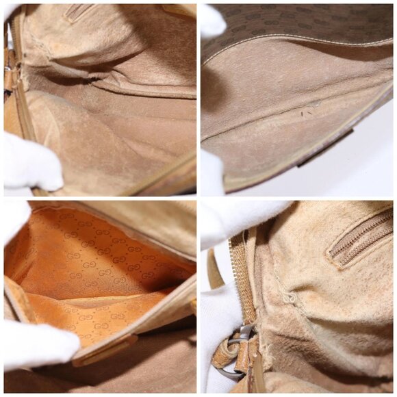 GUCCI Micro GG Supreme Shoulder Bag PVC Beige Gold Auth BA5707 - Picture 15 of 16